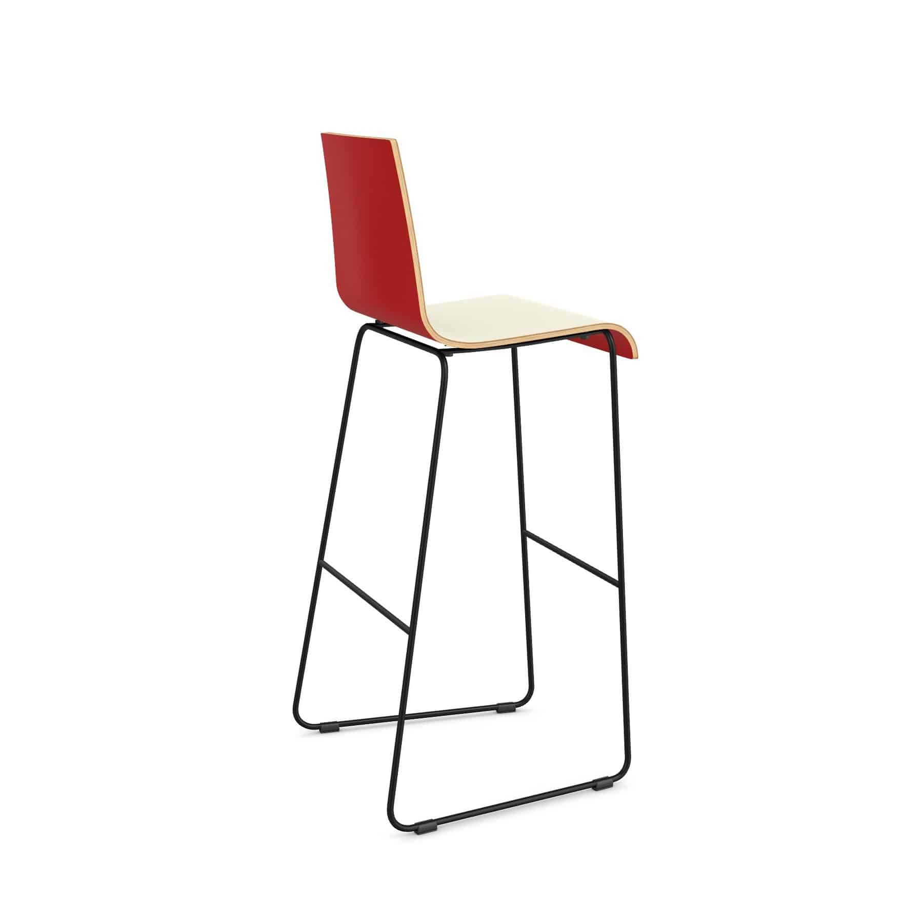 Twist Skid Base Dining Stool with Coloured Frame