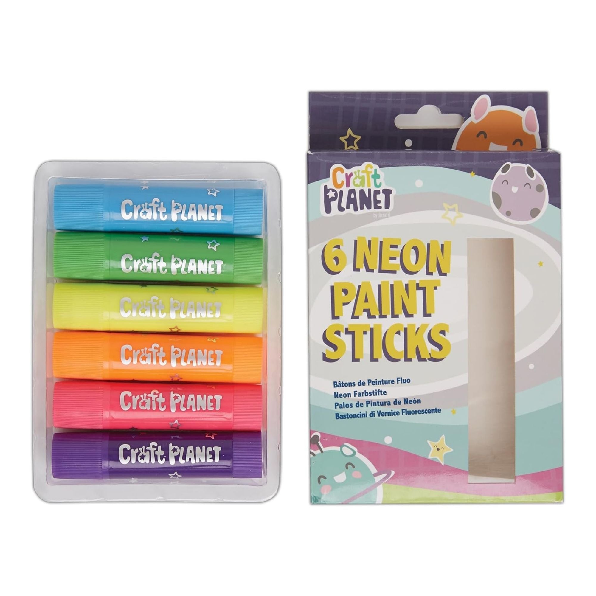 Neon/Metallic Paint Sticks - Pk6