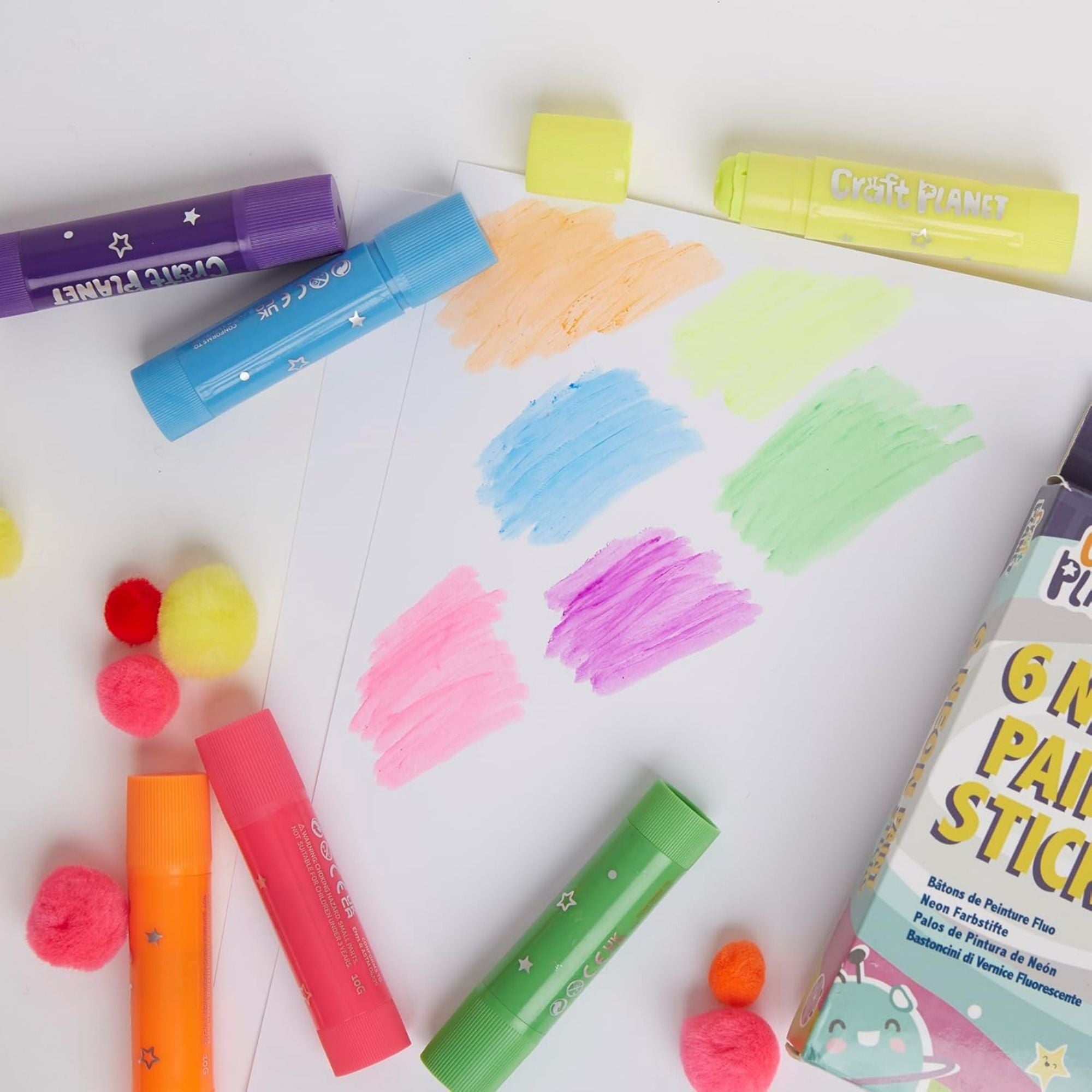 Neon/Metallic Paint Sticks - Pk6