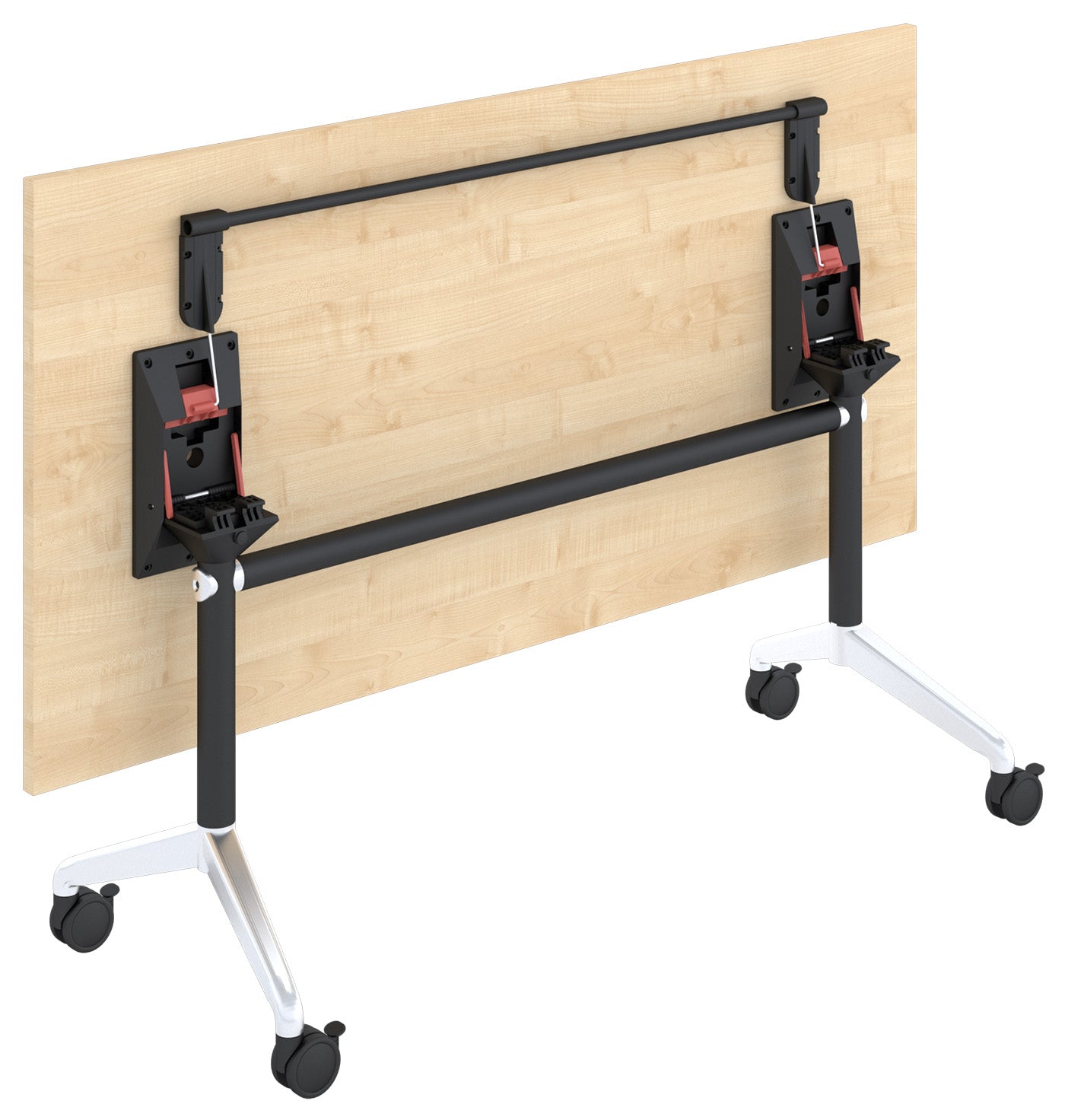 Sienna Rectangular Flip Top Table with Matt Black Frame and Polished Alloy Foot