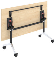 Sienna Rectangular Flip Top Table with Matt Black Frame and Polished Alloy Foot