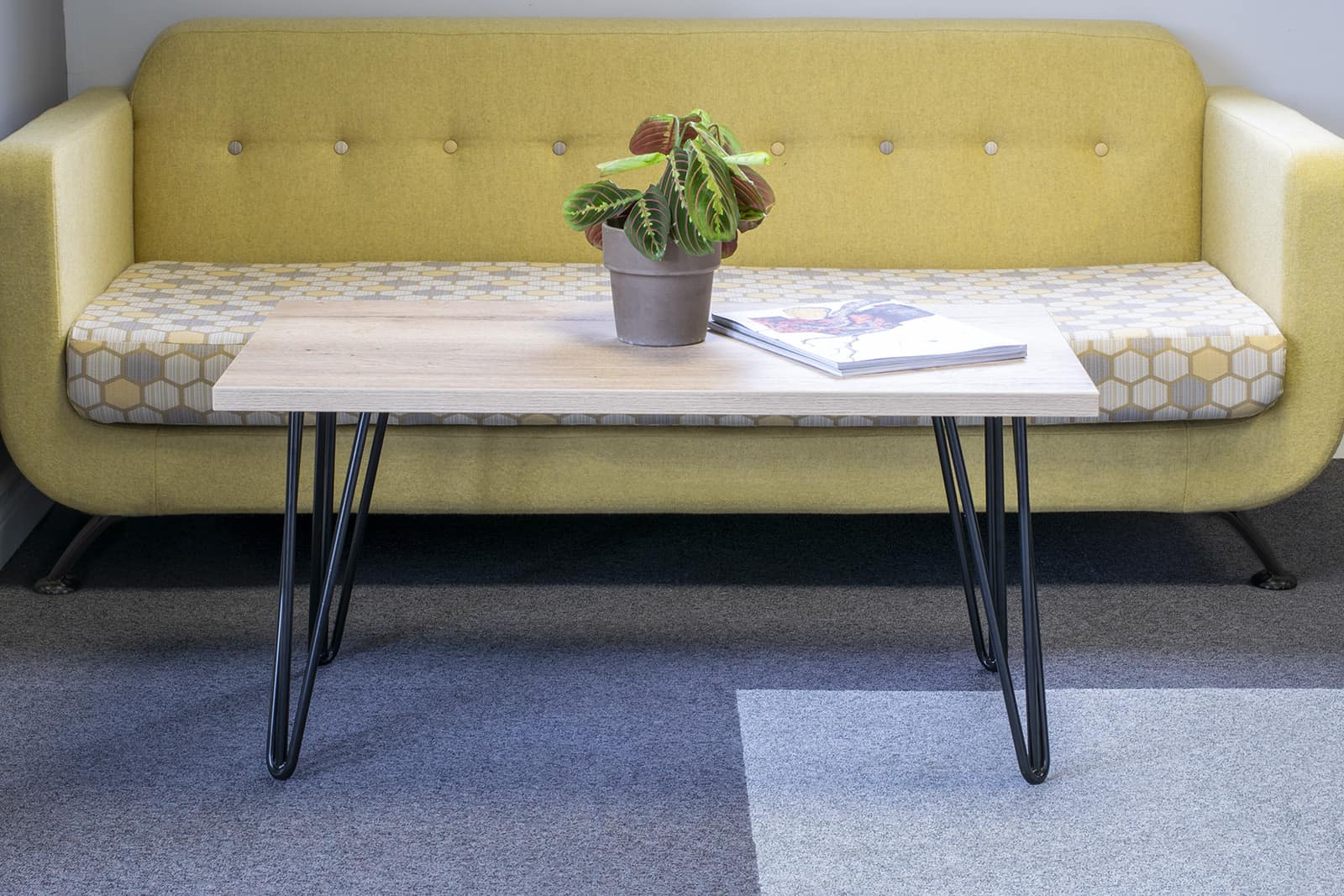 Sienna Curved Square Hairpin Leg Coffee Table