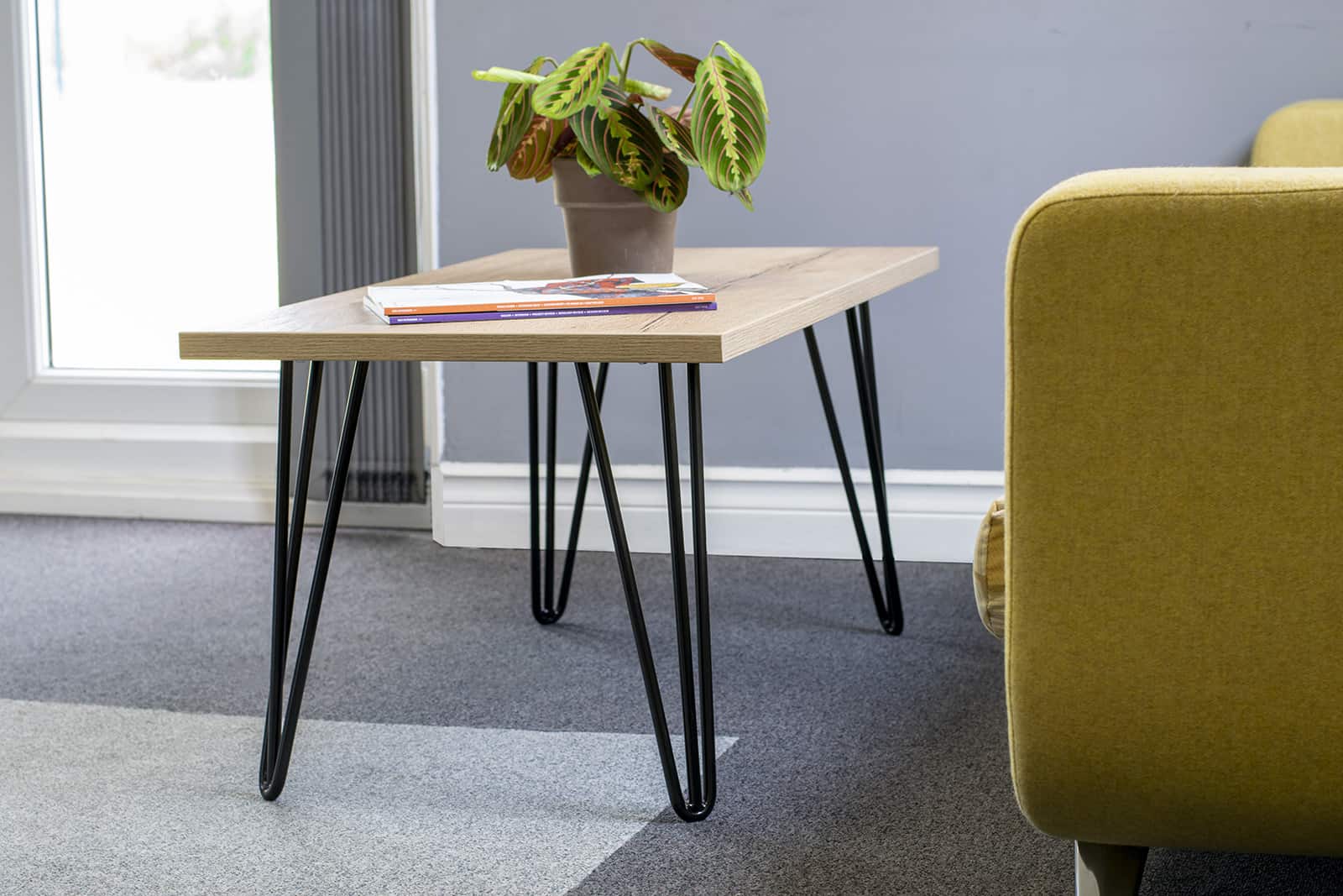 Sienna Curved Square Hairpin Leg Coffee Table