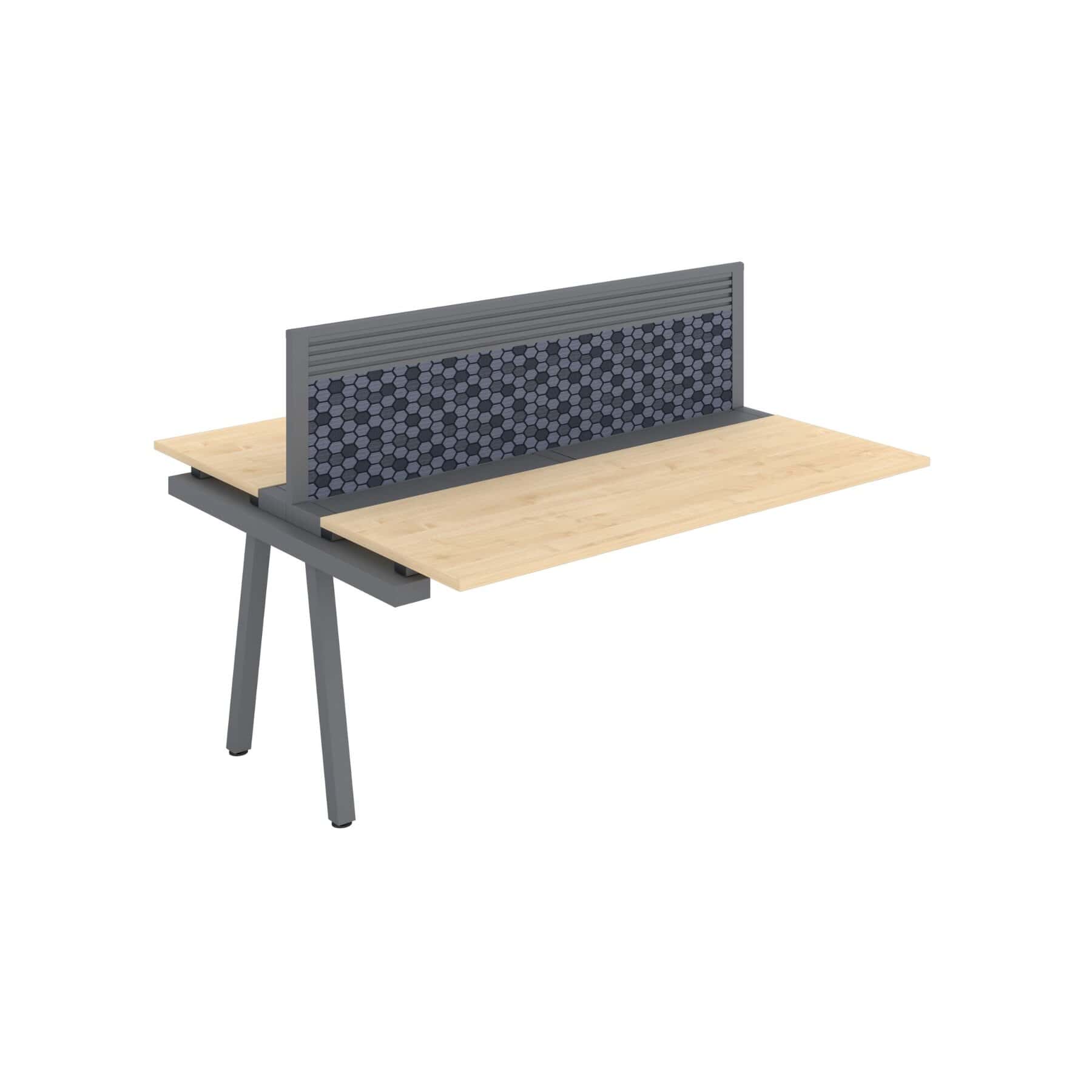 Sienna Evolve Double Add-On Bench Desk With Cable Tray, Modesty Panel & Screen