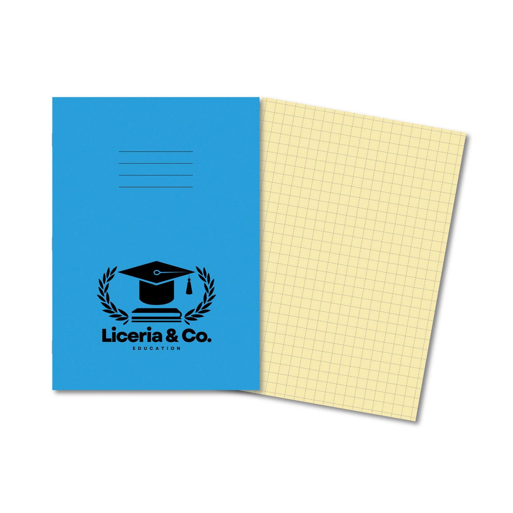 Classic Overprinted SEN Exercise Book A4 80 Pages 7mm Squares - Light Blue Cover, Cream Pages 50 Pack