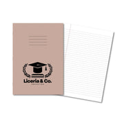 Classic Overprinted Exercise Books A4 64 Pages 8mm Ruled & Margin Buff - Pk50