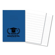 Classic Overprinted Exercise Book A4 48 Pages Music Staves / 8mm Ruled Alternate - Dark Blue 100 Pack