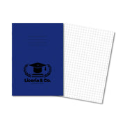 Classic Overprinted Exercise Book A4 80 Pages 7mm Squares - Dark Blue 50 Pack