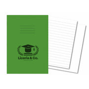 Classic Overprinted Exercise Books A4 64 Pages 8mm Ruled / Alternate Blank Light Green - Pk50