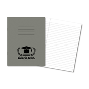 Classic Overprinted Exercise Books A4 80 Pages 8mm Ruled & Margin Grey - Pk50