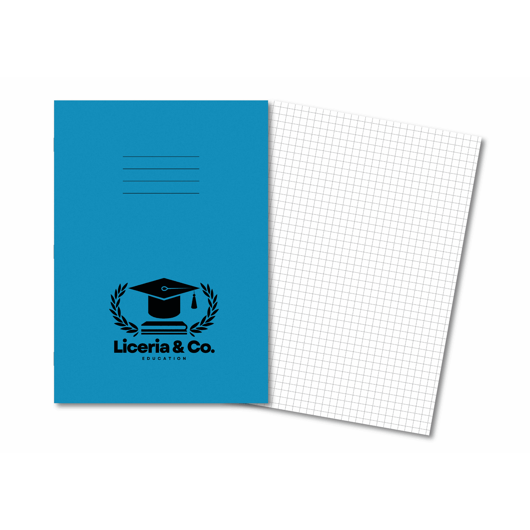 Classic Overprinted Exercise Books A4 80 Pages 5mm Squares Light Blue - Pk50