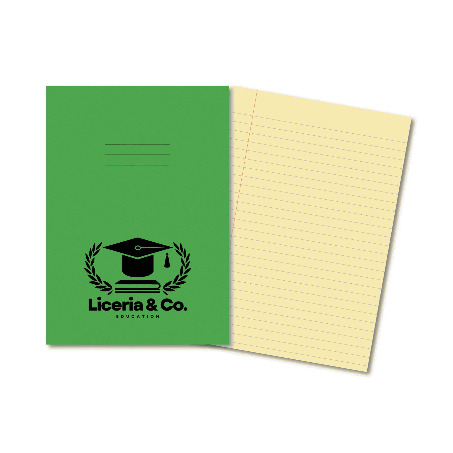 Classic Overprinted SEN Exercise Book A4 80 Pages 10mm Ruled & Margin - Light Green Cover, Cream Pages 50 Pack