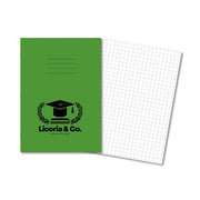 Classic Overprinted Exercise Books A4 64 Pages 10mm Squares Light Green - Pk50