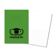Classic Overprinted Exercise Books A4 64 Pages Top Blank / Bottom 15mm Ruled Light Green - Pk50