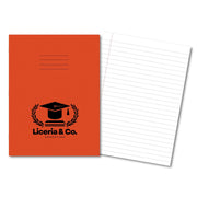 Classic Overprinted Exercise Books A4 48 Pages 8mm Ruled & Margin Orange - Pk100