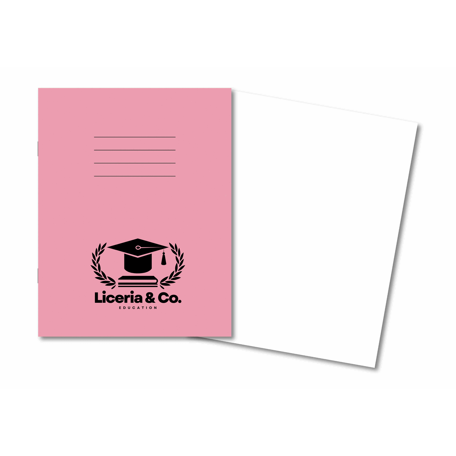 Classic Overprinted Exercise Books A4 80 Pages Blank Pink - Pk50