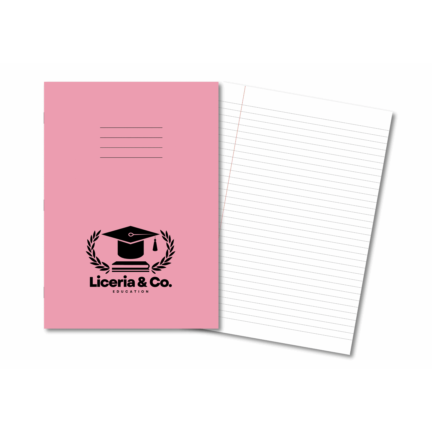 Classic Overprinted Exercise Book A4+ 80 Pages 12mm Ruled & Margin - Pink 45 Pack