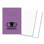 Classic Overprinted Exercise Books A4 80 Pages 8mm Ruled / Alternate Blank Purple - Pk50