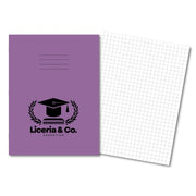 Classic Overprinted Exercise Book A4 80 Pages 7mm Squares - Purple 50 Pack