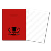 Classic Overprinted Exercise Books A4 64 Pages 8mm Ruled & Margin Red - Pk50