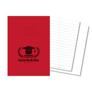 Classic Overprinted Exercise Books A4 64 Pages 8mm Ruled / Alternate Blank Red - Pk50