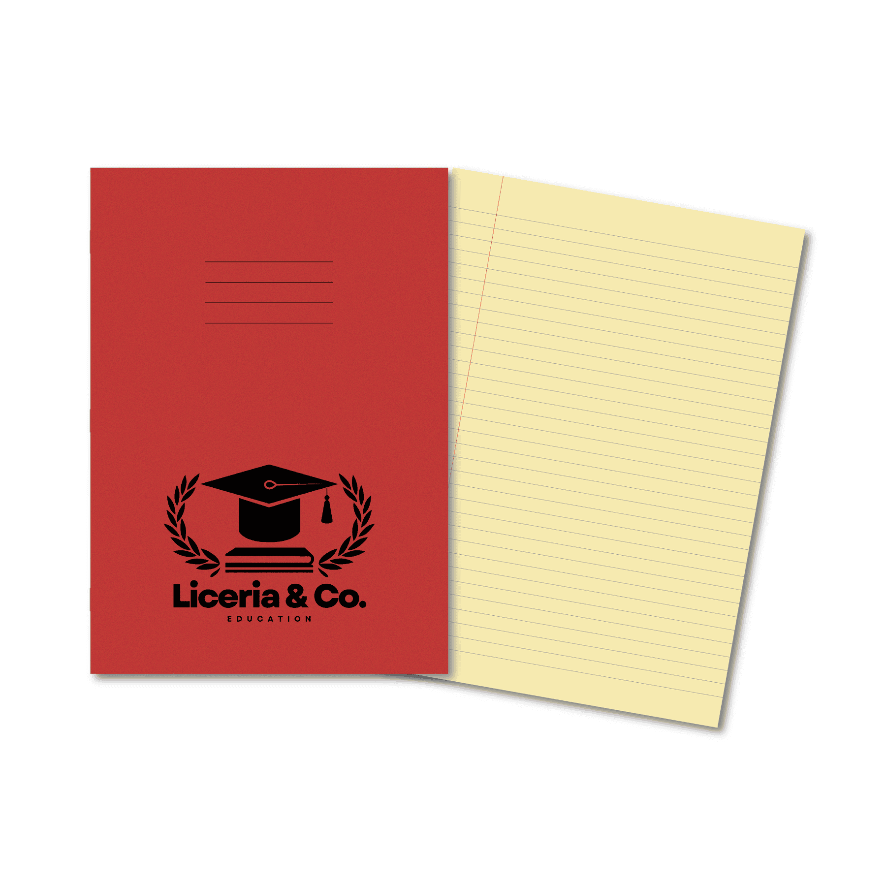 Classic Overprinted SEN Exercise Book A4 80 Pages 8mm Ruled & Margin - Red Cover, Cream Pages 50 Pack