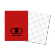 Classic Overprinted Exercise Books A4 80 Pages 5mm Squares Red - Pk50