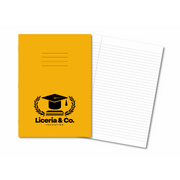 Classic Overprinted Exercise Books A4+ 48 Pages 8mm Ruled & Margin Yellow - Pk45