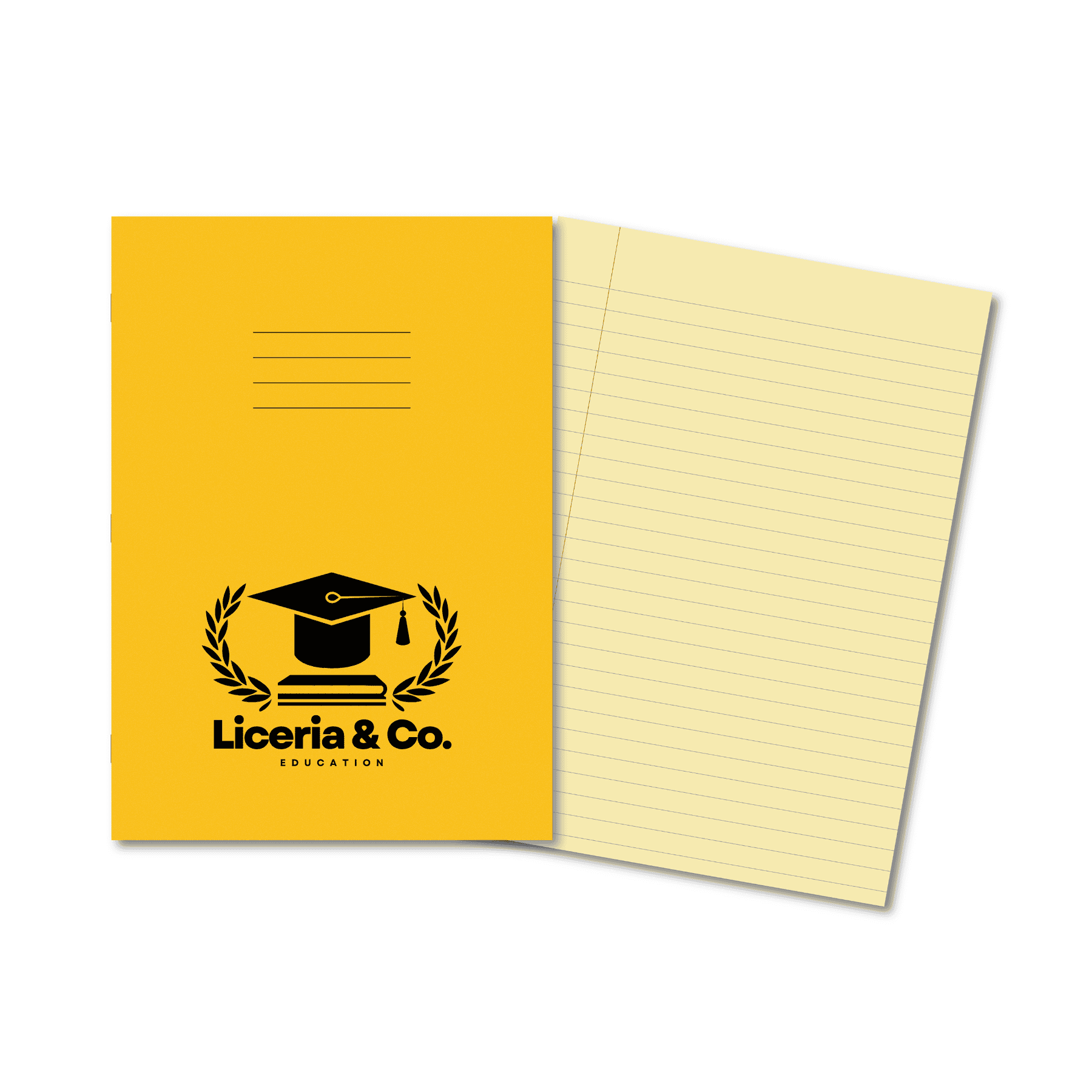 Classic Overprinted SEN Exercise Book A4 80 Pages 8mm Ruled & Margin - Yellow Cover, Cream Pages 50 Pack