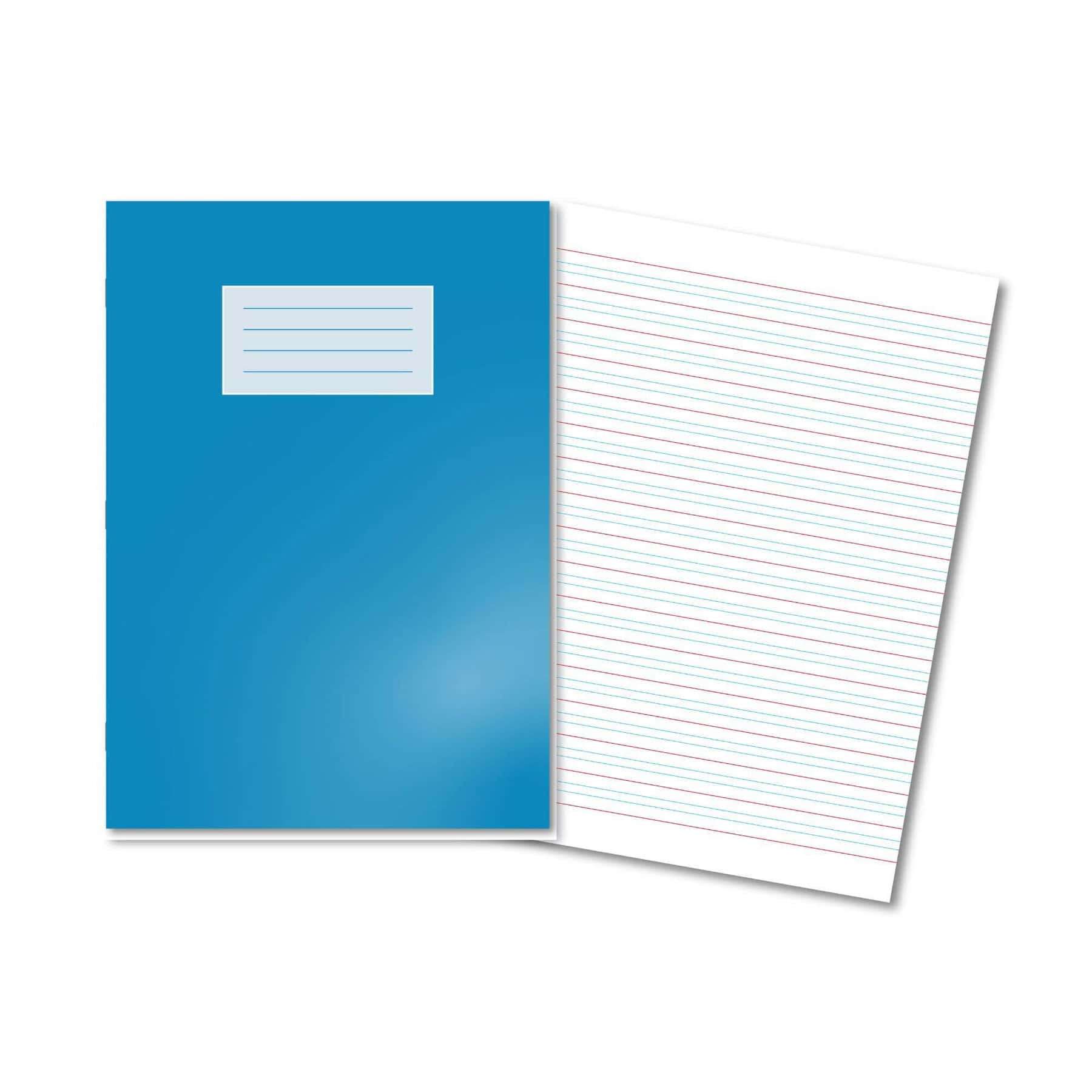 Oxford Exercise Books A4 80 Page Handwriting Lines 7,6,7mm Bright Blue Cover - Pk50