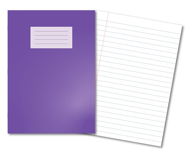 Oxford Exercise Books A4+ 80 Pages 12mm Ruled & Margin Purple - Pk45