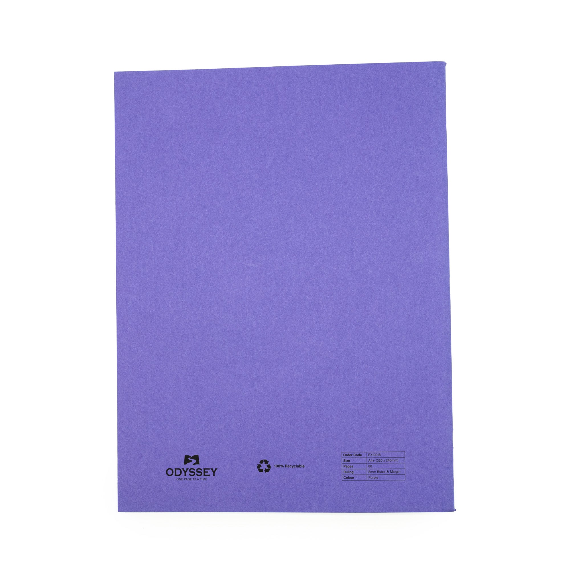 Odyssey Exercise Books A4+ 80 Pages Blank Purple - Pk50
