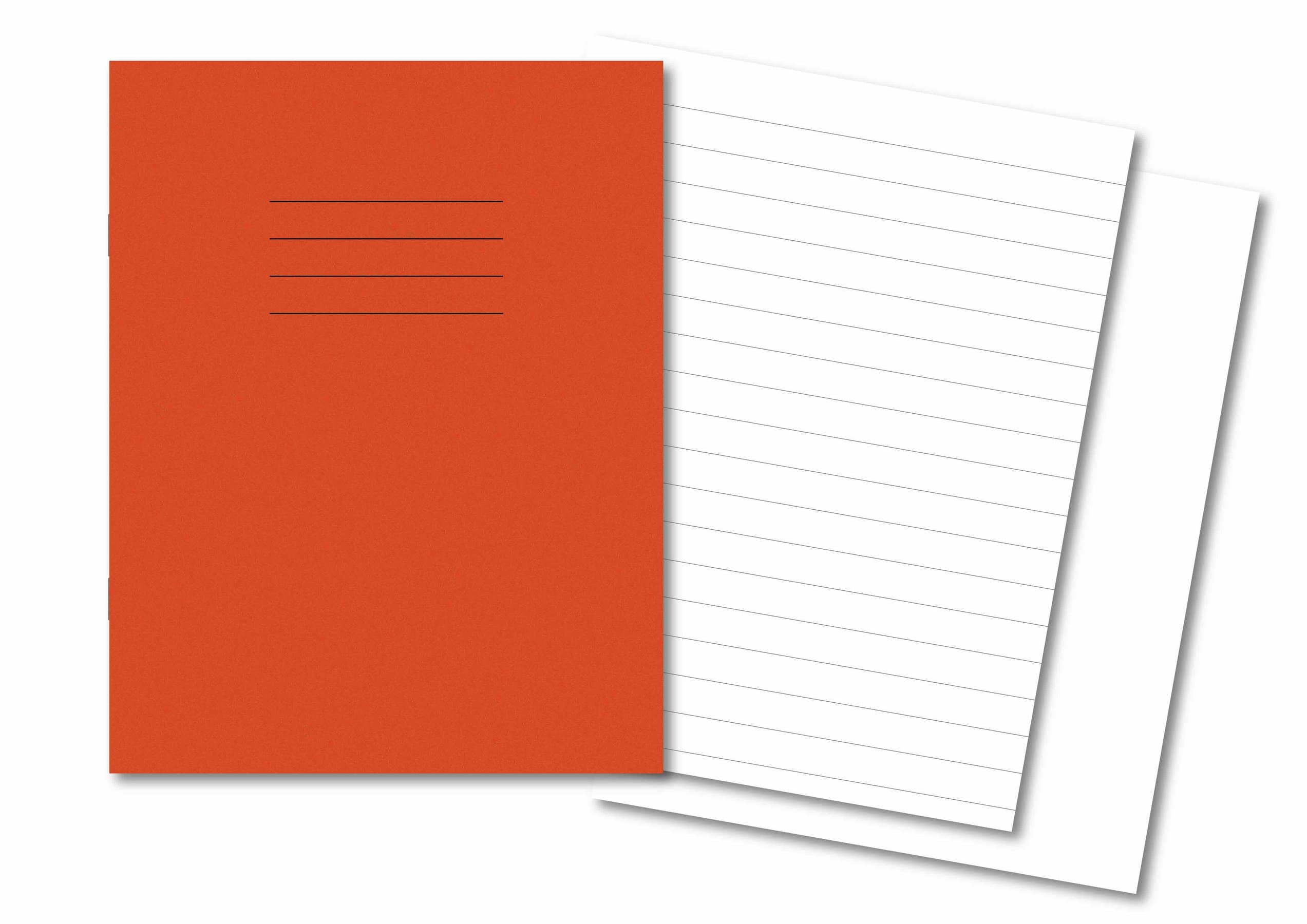 Exercise Books 9x7" 48 Page 12mm Ruled/Alt Blank Orange - Pk100