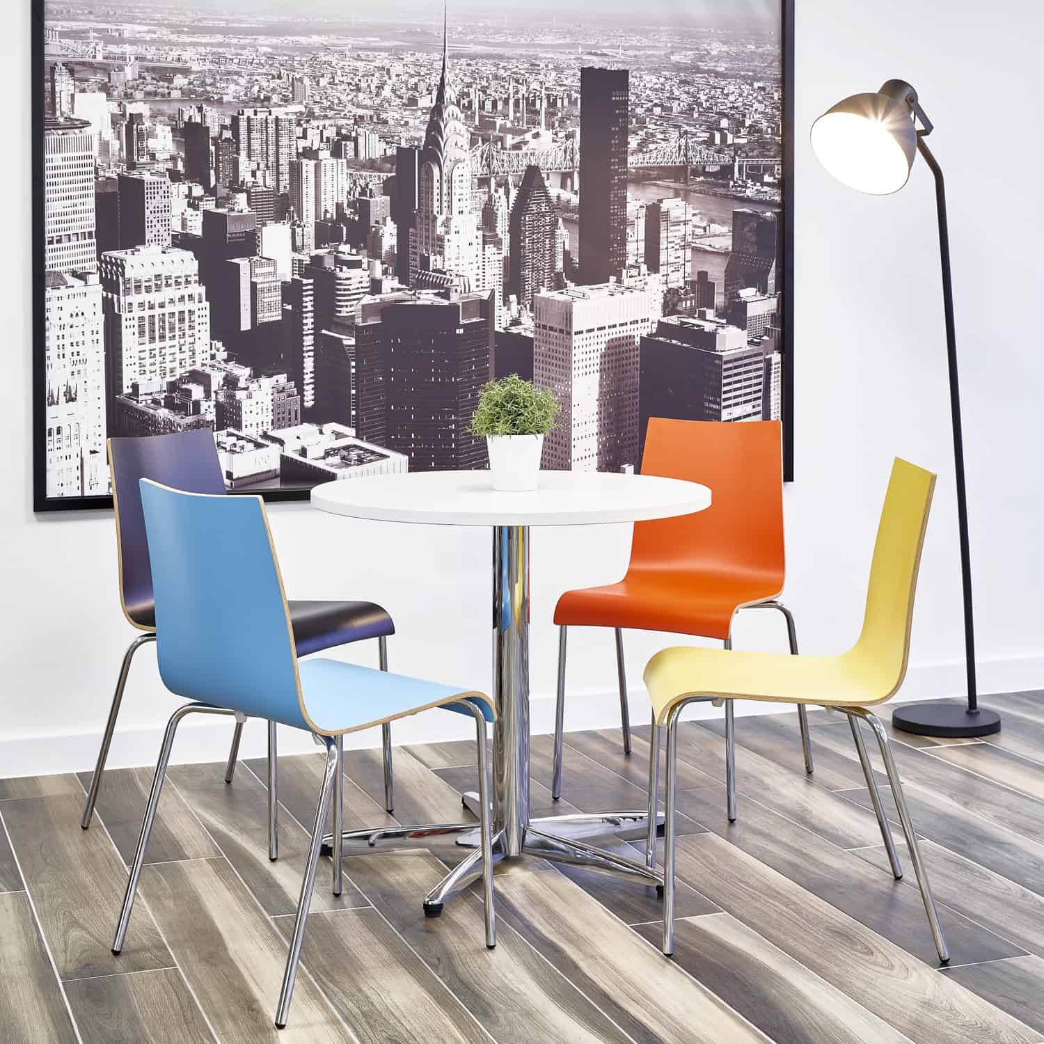 Twist 4 Legged Dining Chair with Chrome Frame