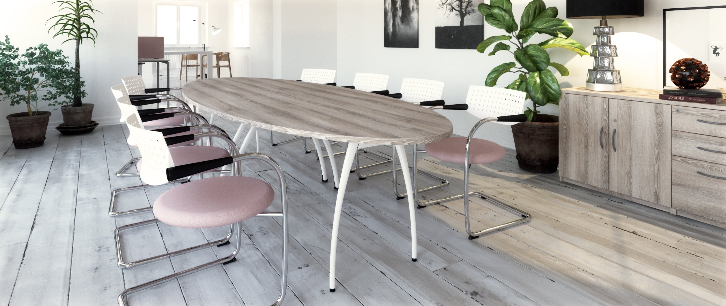 Sienna Riviera Shaped Boardroom Table