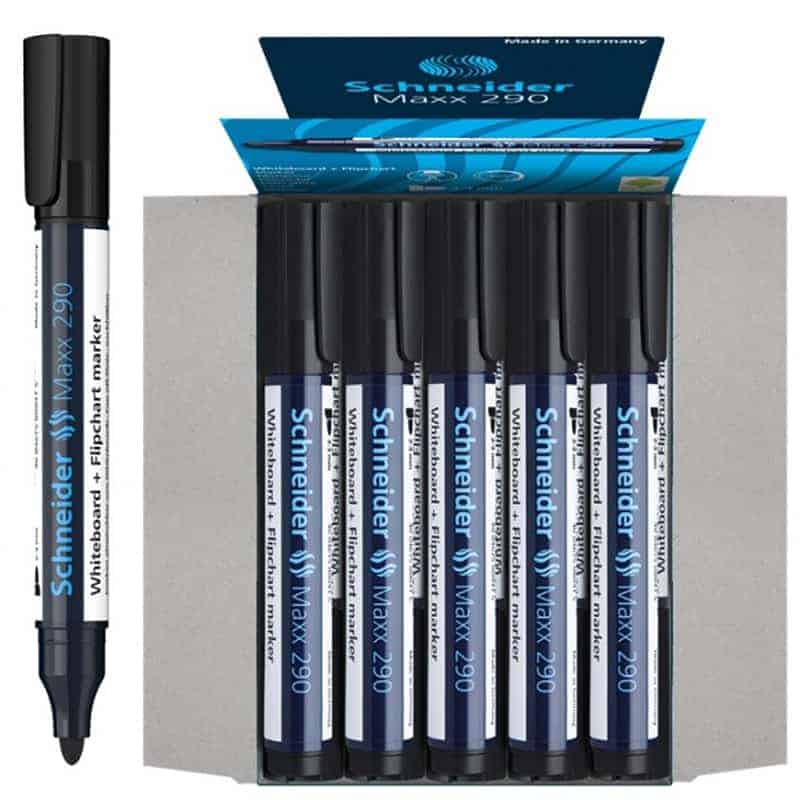 Schneider 290 Maxx Flipchart / Drywipe Marker Black - Pk10