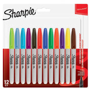 Sharpie Fine Point Permanent Marker Assorted Colours - Pk12