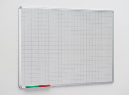 Aluminium Framed Non-Magnetic Whiteboard With 50mm Squares
