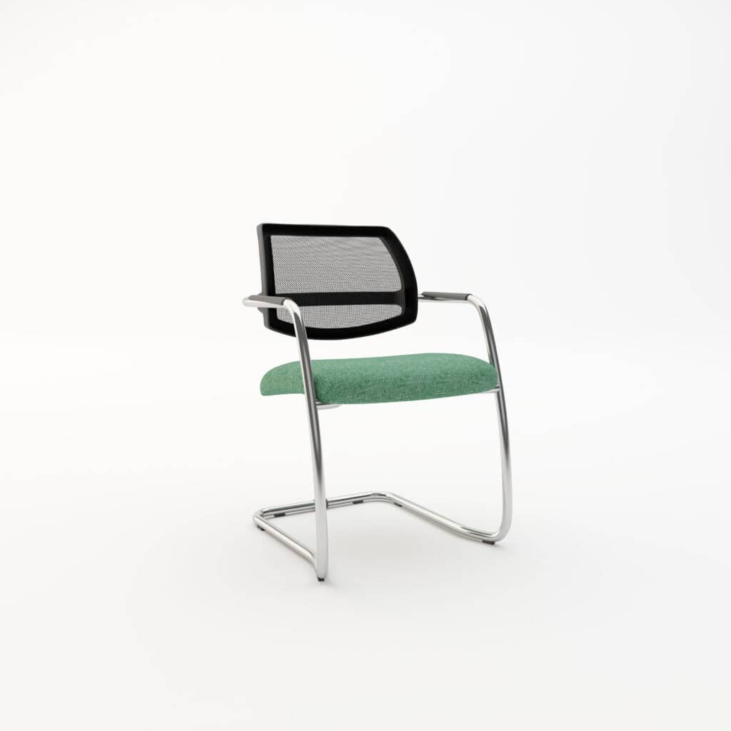 Saturn Chrome Cantilever Meeting Chair - Mesh Back