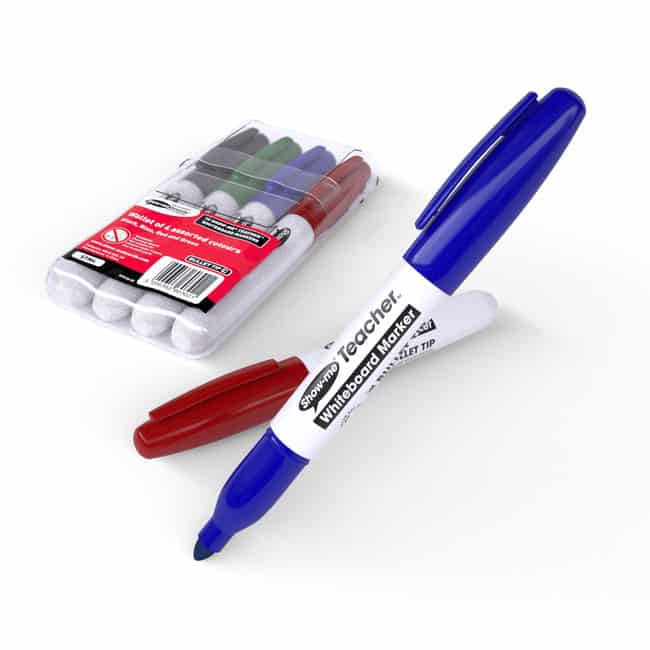 Show-Me Teacher Whiteboard Markers Assorted - Pk4