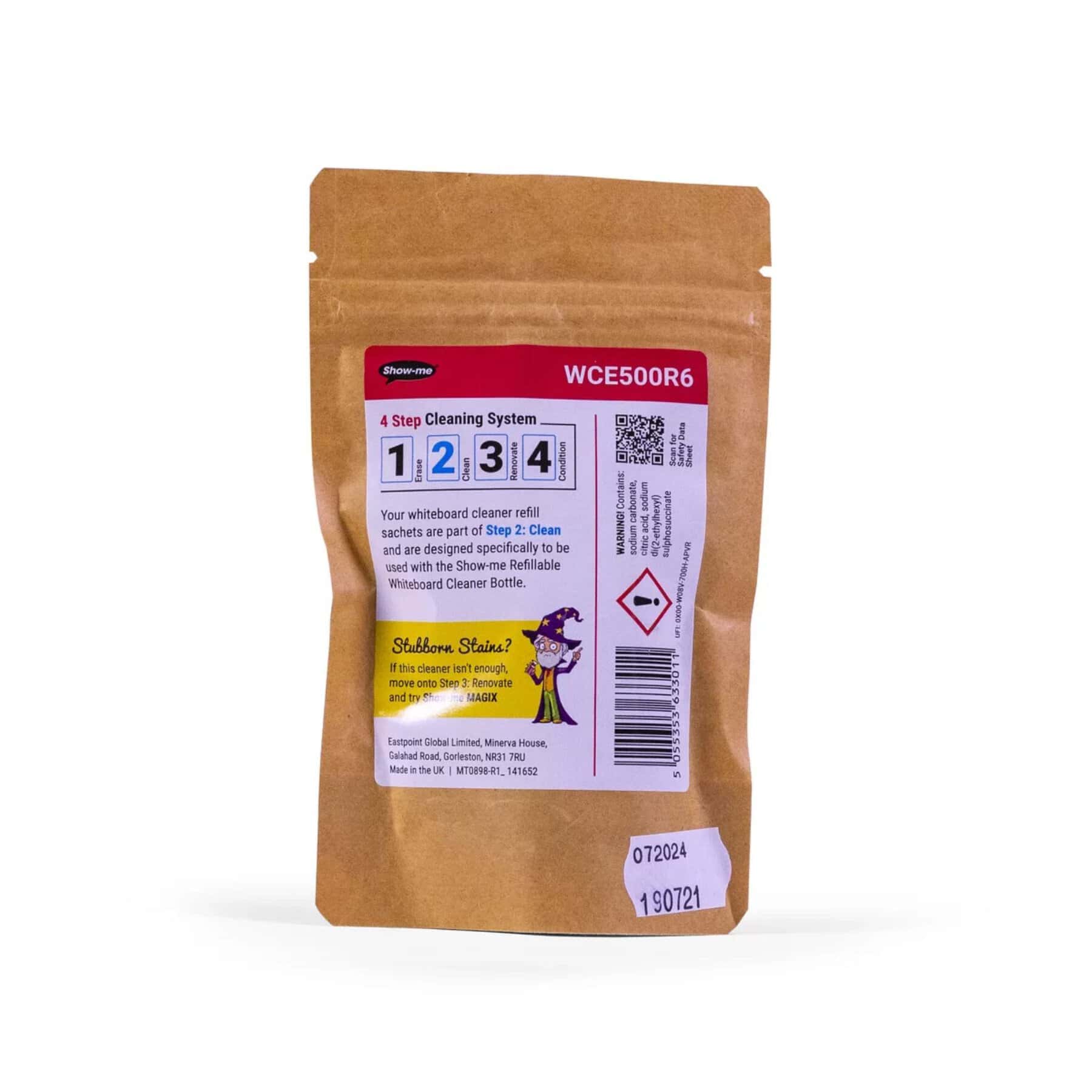 Show-me Whiteboard Cleaner Sachet Refills - Pack of 6