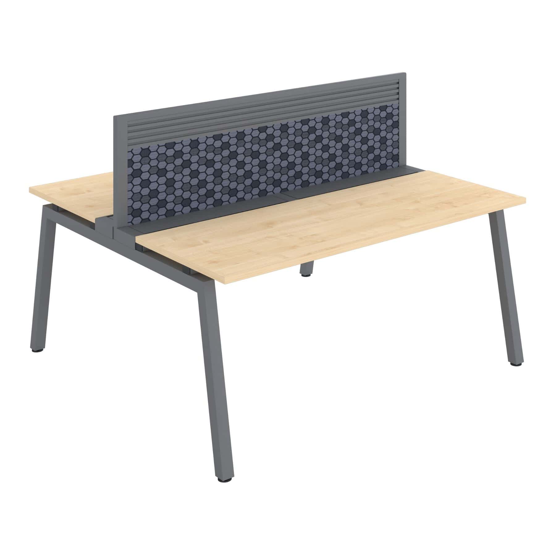 Sienna Evolve Double Starter Bench Desk With Cable Tray, Modesty Panel & Screen