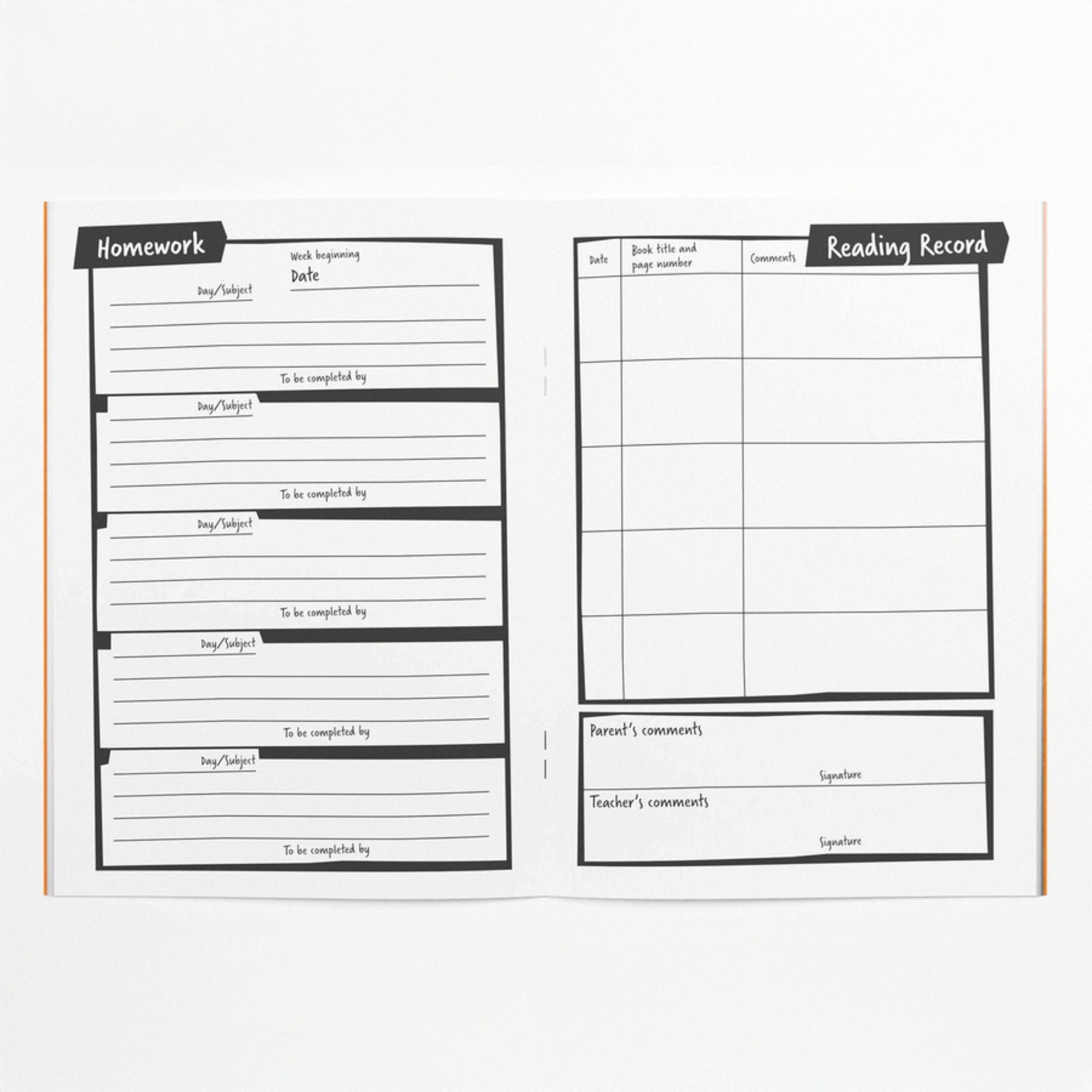 Silvine Homework Diary and Reading Record - Pk30