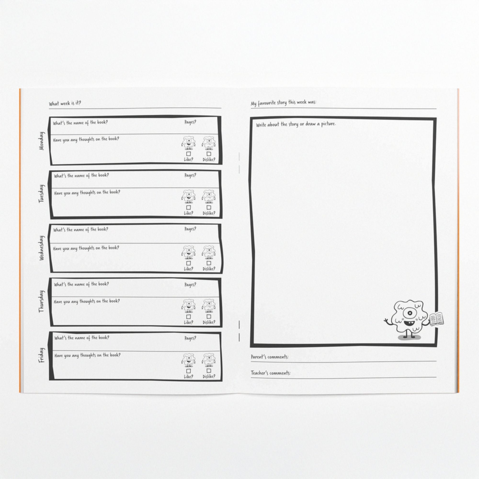 Silvine Reading Record Books KS1 - Orange - Pk30