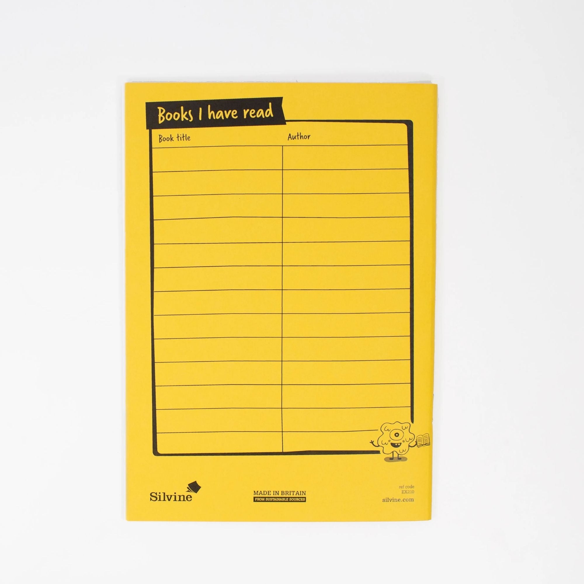 Silvine Reading Record Books - Yellow - Pk25