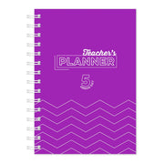 Silvine Teacher Planner A5/A4 5 Period - Purple - Each