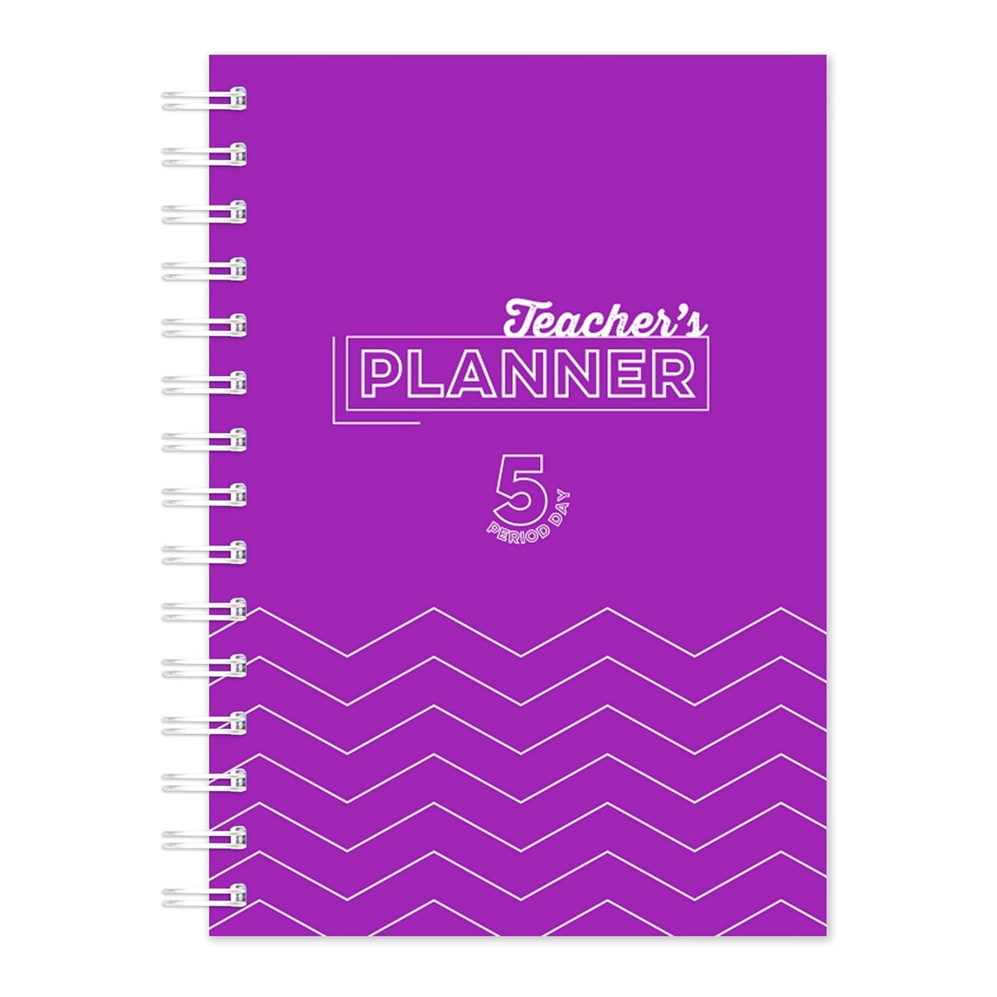 Silvine Teacher Planner A5/A4 5 Period - Purple - Each