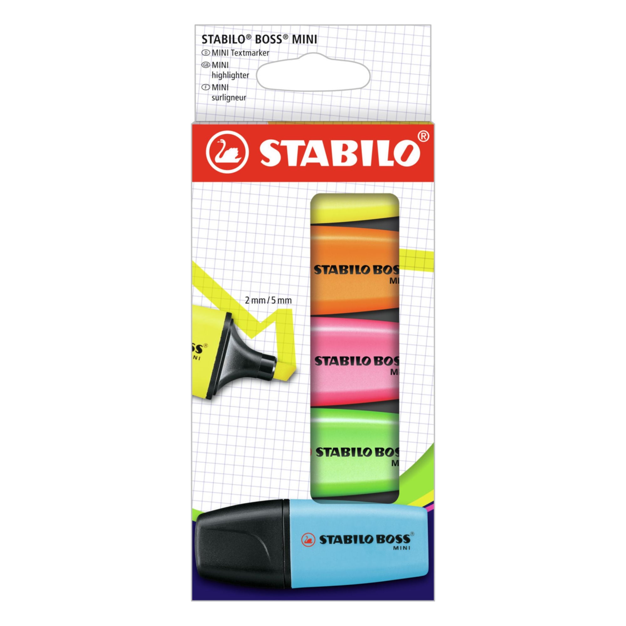 Mini BOSS Highlighters Assorted - Pk5