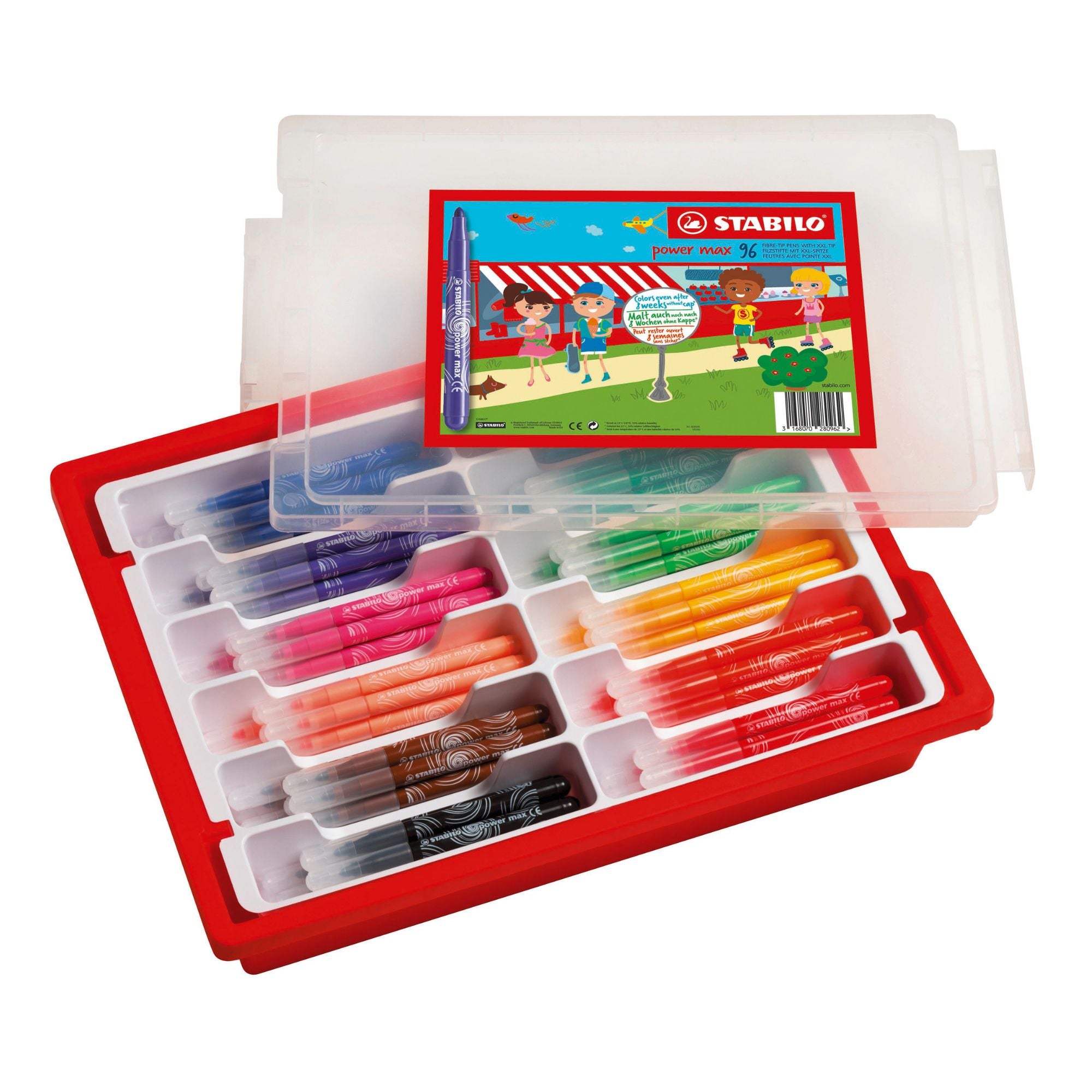 STABILO Power Max Broad Felt Tips Classpack in Tray - Pk96
