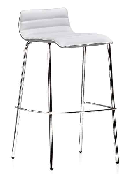 Hagan Ribbed Upholstery 4 Legged Stool